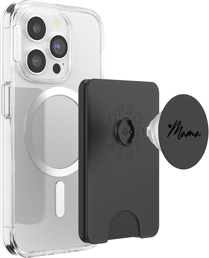 Black Gray Heart Mama PopSockets Adhesive PopGrip