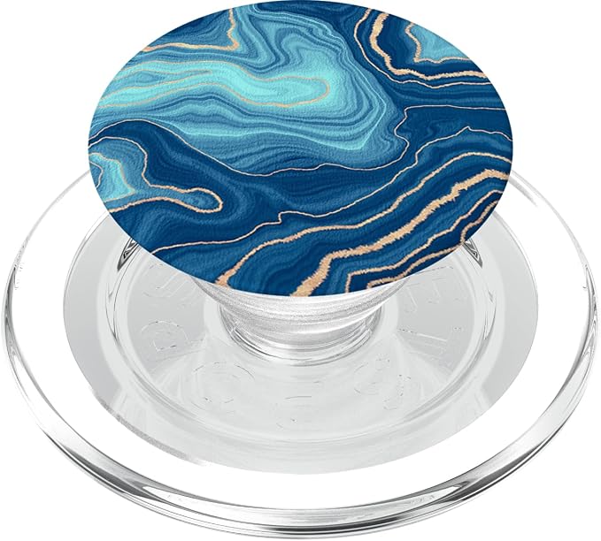 Elegant Ocean Blue Watercolor Abstract Swirl Pattern PopSockets Adhesive PopGrip