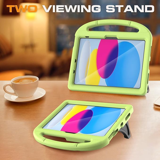 Kids Case for iPad (A16) 11th Generation 11 Inch 2025/iPad 10th Generation 10.9 Inch 2022 with Screen Protector and Pencil Holder Shockproof Handle Stand Cover for iPad 11/10 Gen Blue