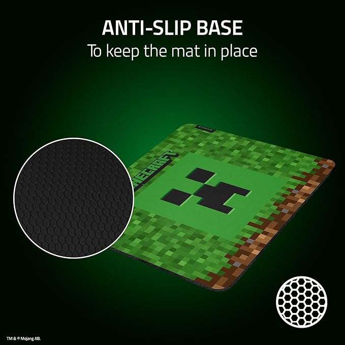 Razer Gigantus V2 Cloth Gaming Mouse Pad (Medium): Textured MicroWeave Cloth Surface - Thick, High-Density Rubber Foam - Non Slip Base - Minecraft Edition