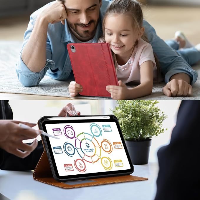 Flip Case for Apple iPad 10.2 9th 8th 7th Generation 2021/2020/2019 Pencil Holder Smart Cover Auto Sleep Wake Protective Documents Pocket Stand Snap Closure Case for iPad 10.2 Inch Black