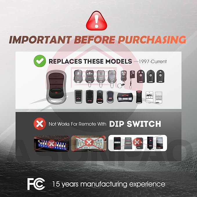 2 for Genie Garage Door Opener Remote G3T-A G3T-R G3T-BX Intellicode【10-Years-Warranty】