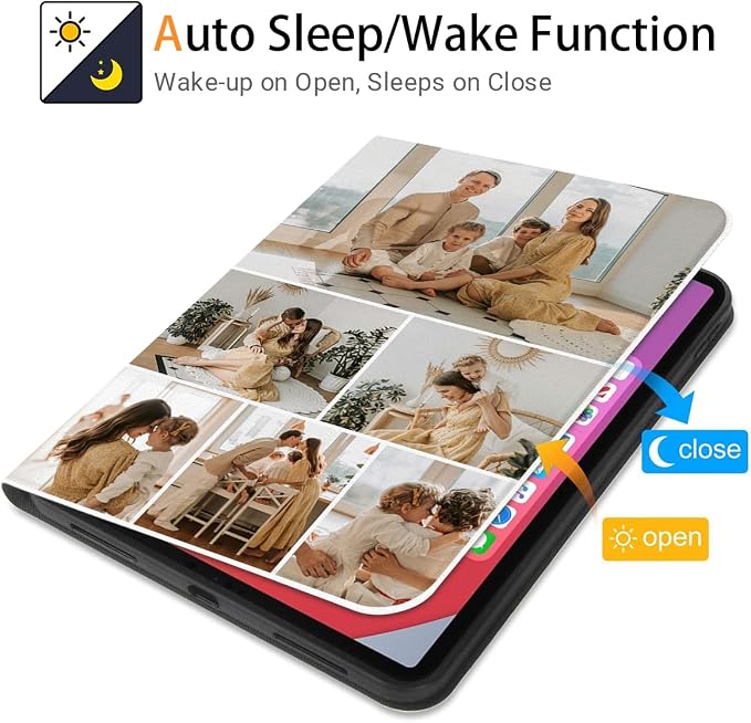 Custom Case for iPad Air 3rd Generation 2019 / iPad Pro 2017 10.5 inch Personalized Customized Picture Logo Text Name PU Leather Tablet Cover Premium Folio Flip Stand Case Auto Wake/Sleep