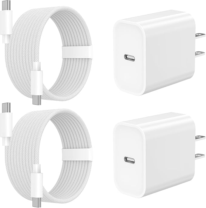 iPhone 17 Pro Max Charger Fast Charging [2-Pack] 40W USB C MFi Certified Fast Charger Block with 2x10FT Woven Type C to C Cable for iPhone 17/Pro Max/Pro/Air/16/16 Pro Max/15/iPad – Orange