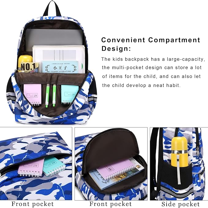 DSIUE School Backpack for Boys, Shark backpack with Lunch Box, Bookbag for Boys Kids Backpacks for Elementary School Student