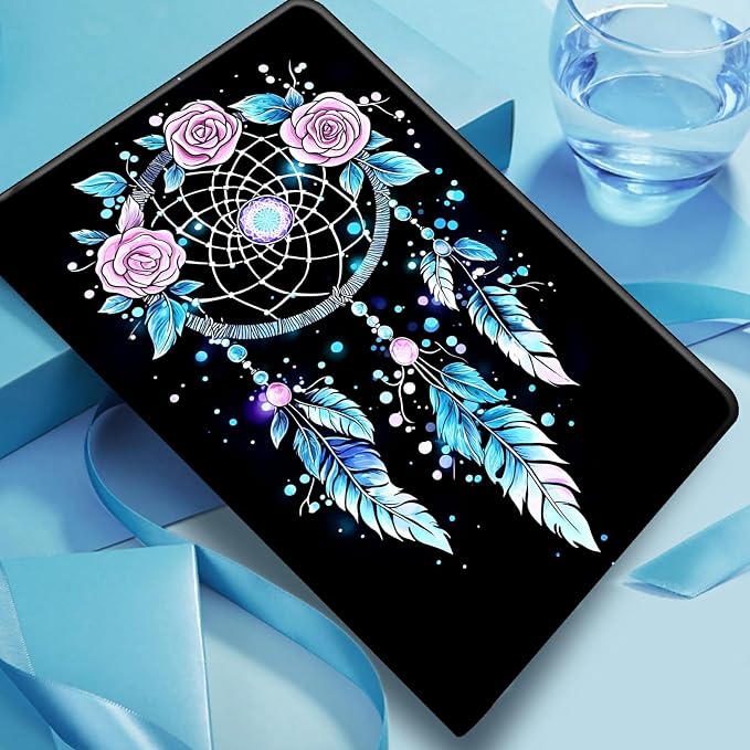 DIGTIALLL Case for Amazon Kindle Fire 7 Inch Tablet (9th/7th/5th Generation 2019/2017/2015 Release) PU Leather Smart Protective Cover with Auto Sleep/WakeBeach Palm Trees