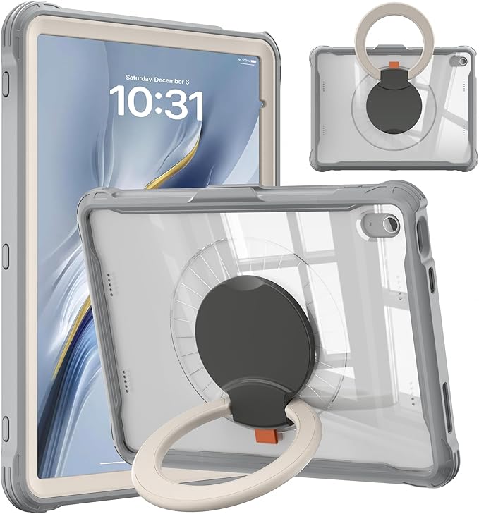 Pepkoo Triple Shock-Absorbing Protective Case for iPad (A16) 11th/10th Gen | Comfortable Heavy-Duty Kids Protective Case With Tactile Sensation With Handle Shoulder Strap (Black)