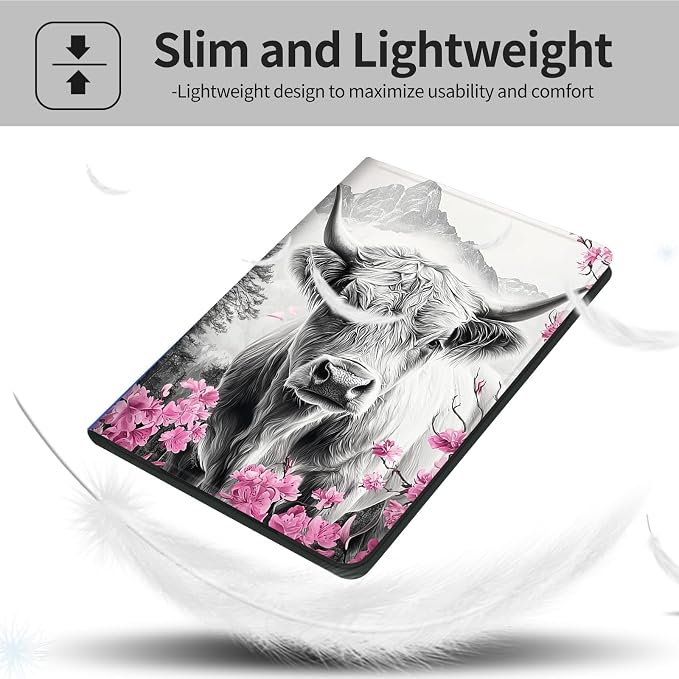 Case for iPad (A16) 11th Generation 11 Inch (2025)for iPad 10th Generation 10.9 Inch (2022)PU Leather Slim Standing Smart Coverwith Auto Sleep/Wake-Black White Flag
