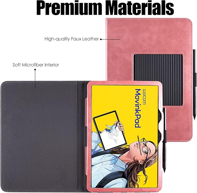 Case for Wacom MovinkPad 11 TabletDark Blue | Multiple-Angles Viewing StandPremium PU Leather Protective Cover with Pen Holder Loop
