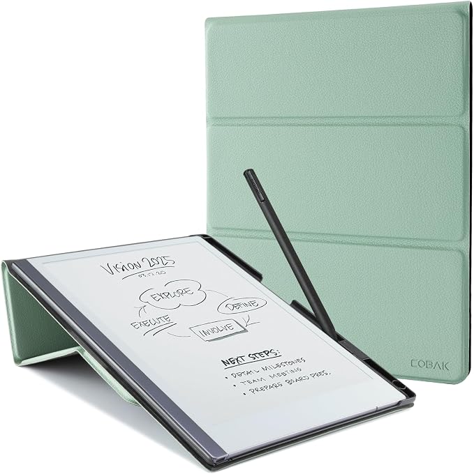 CoBak Case Compatible with Remarkable 2 Paper Tablet Black | Built-in Pen Holder Multi-Angle Foldable Stand Custom Fit for 2020 Released reMarkable 2