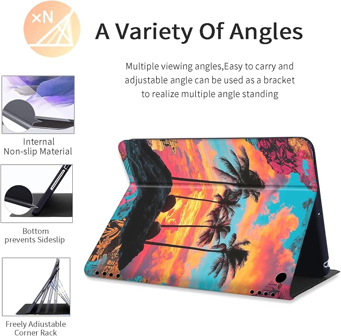 DEGDFSGR for Amazon Fire HD 10 Tablet 10 Plus Tablet Case (13th/11th Generation 2023/2021 Release) with Adjustable StandAuto Sleep/Wake for Kindle Fire 10 Case 10.1 inchAmerican Flag Sunflower Cross