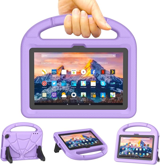 Kids Case for New Tab 7-inch 2024 Lightweight Shockproof Kid-Proof Cover with Stand Cover - Black