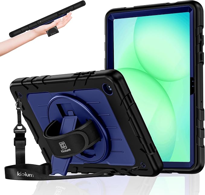 Case for Galaxy Tab A11 Plus 11 Inch 2025 and Galaxy Tab A9 Plus 11 Inch 2023 Heavy Duty Shockproof Rugged Protective Case with 360 Rotating Stand Kickstand Hand Strap and Shoulder Strap