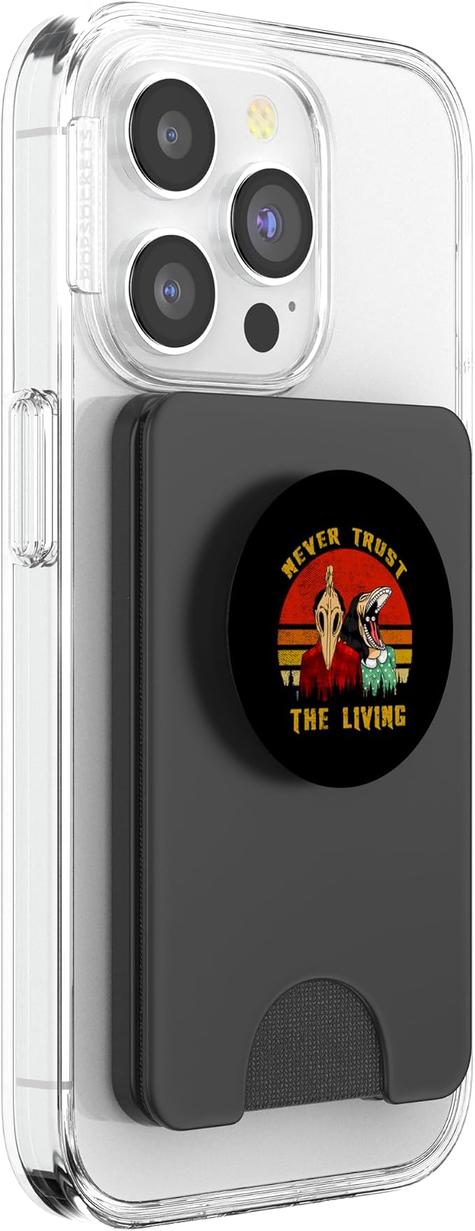 Never Trust The Living Retro Vintage Creepy Goth Grunge Emo PopSockets Adhesive PopGrip