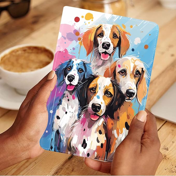 Case for Samsung Galaxy Tab A 8.0 2019 (SM-T290/T295/T297) Slim Lightweight PU Leather Stand Cover with Auto Wake/Sleep for Galaxy Tab A 8.0 Inch Abstract Watercolor Art Dogs
