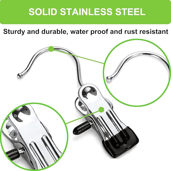 Laundry Hooks Hanging Clips Clothes Pins Closet Hanger Organizer Clamps Socks Towel Clips Heavy Duty Clothespins Bulk Hanger Clips for Closet Travel Pants Socks Handbags, 50 Pack