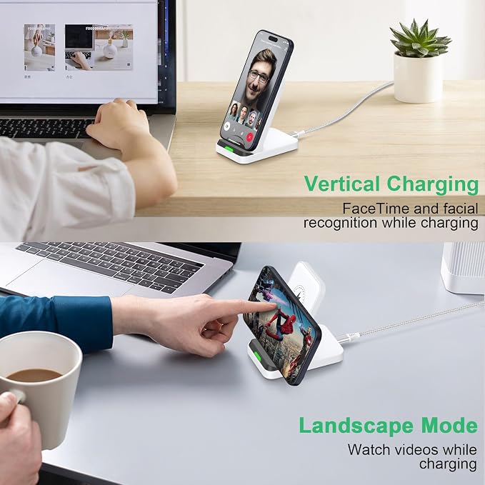 Wireless Phone Charger Android Stand for Android Samsung S26 Ultra/S26+/S26 | 15W Wireless Charging Pad Android Charger Flat Station Dock for Samsung Galaxy S26 S25 Ultra S25 FE S25 Edge S24 S23 S22 S