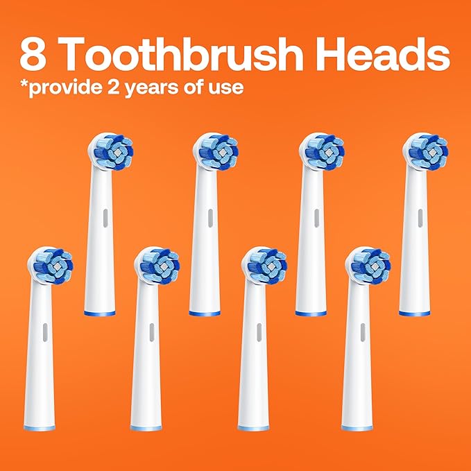 Bitvae R2 Rotating Electric Toothbrush for Adults with 8 Brush Heads, Travel Case, 5 Modes Rechargeable Power Toothbrush with Pressure Sensor, 3 Hours Fast Charge for 30 Days, Black