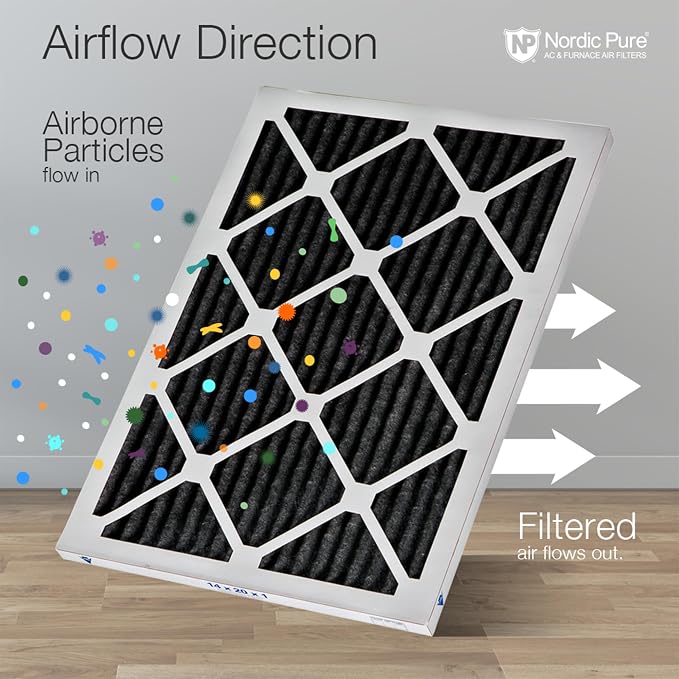 Nordic Pure 16x25x1 Pure Carbon Pleated Odor Reduction Furnace Air Filters 6