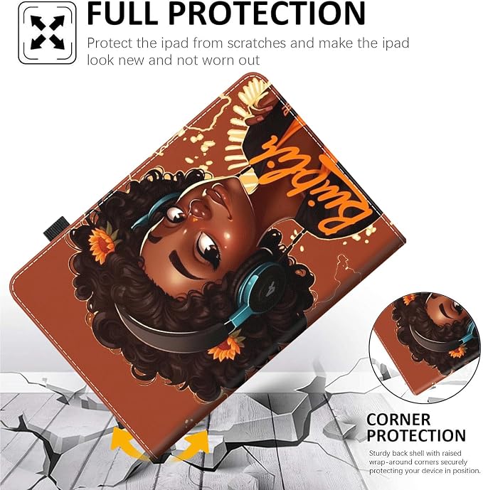 Case for Amazon Fire Max 11 Tablet (13th Generation 2023 Release) Multi-Angle Smart Stand Cover Auto Sleep/Wake for Fire 11 Max Tablet，African American Women Inspirational Quotes