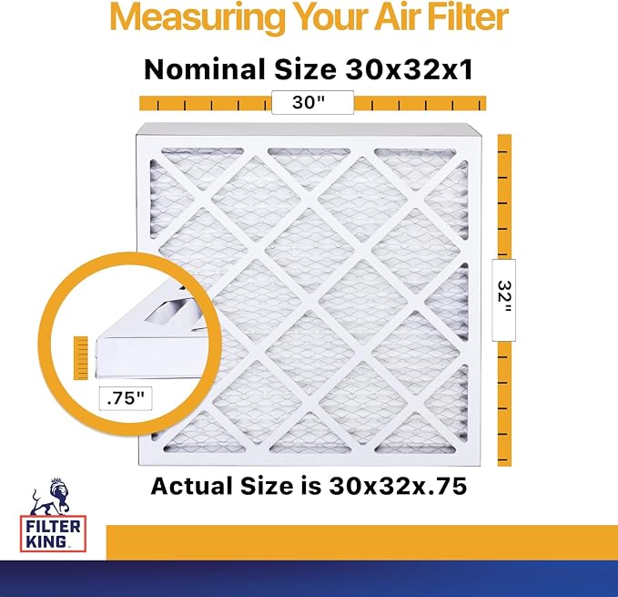Filter King 30x32x1 Air Filter | 4-PACK | MERV 13 HVAC Pleated A/C Furnace