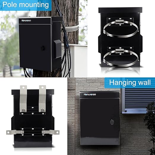 Outdoor Electrical Box, Cold-Rolled Steel Plate, Aluminum Alloy Back Beam, One-Piece Ventilation Design, IP65 Waterproof, Wall/Pole Mounted (17.8" x 13.8" x 7.9")