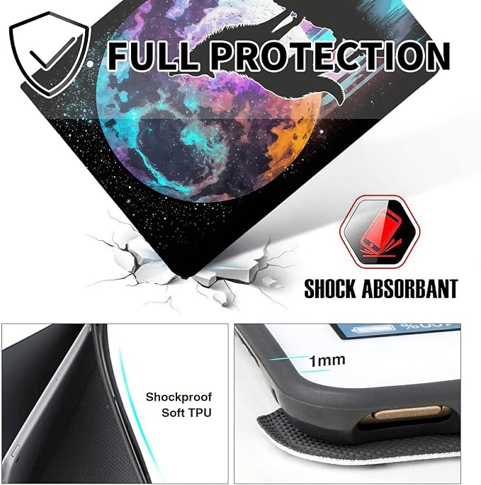 for 10.1 Amazon Fire HD 10 Tablet (13th Generation 2023 Release)PU Leather Multi-Angle Anti Slide Stand Cases with Auto Wake/SleepAnimals Dog Paws Galaxy