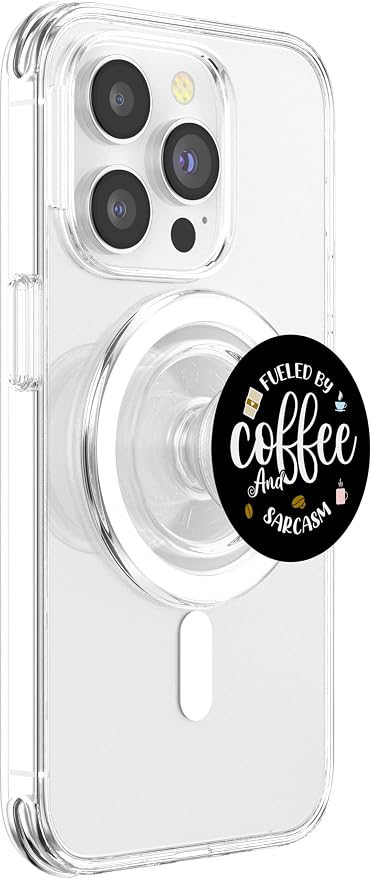 Coffee Lover Fueled by Coffee and Sarcasm Funny PopSockets Adhesive PopGrip