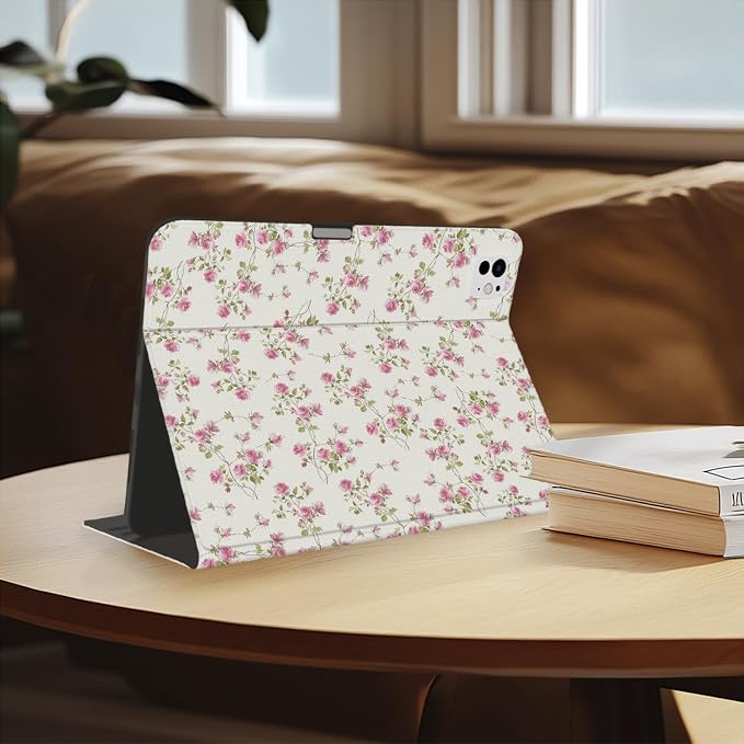 Stylish Case for iPad 9th/8th/7th Generation 10.2 2021/2020/2019Art Pink Starry Sky Textured Folio Case with Pencil Holder Multi-Angle View Adjustable Stand Auto Wake/Sleep Cover for Women
