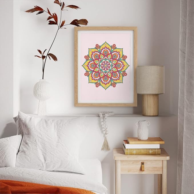 ARTEZA Paint by Number for Adults, 12x16 Inches, 21 Pieces, Mandala Paint by Numbers Kit, Comes with 1 Canvas Panel, 12 Acrylic Paint Pots, 5 Paintbrushes, Art Supplies for Home & Office Wall Decor