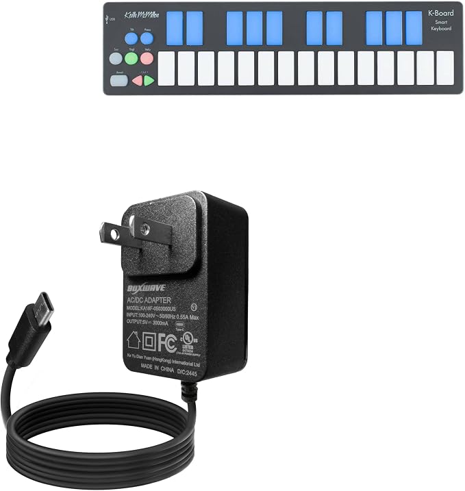 BoxWave Charger Compatible with Keith McMillen Instruments K-Board - Wall Charger Direct (15W) Rapid Charge Your Device with Built-in 3ft Cable