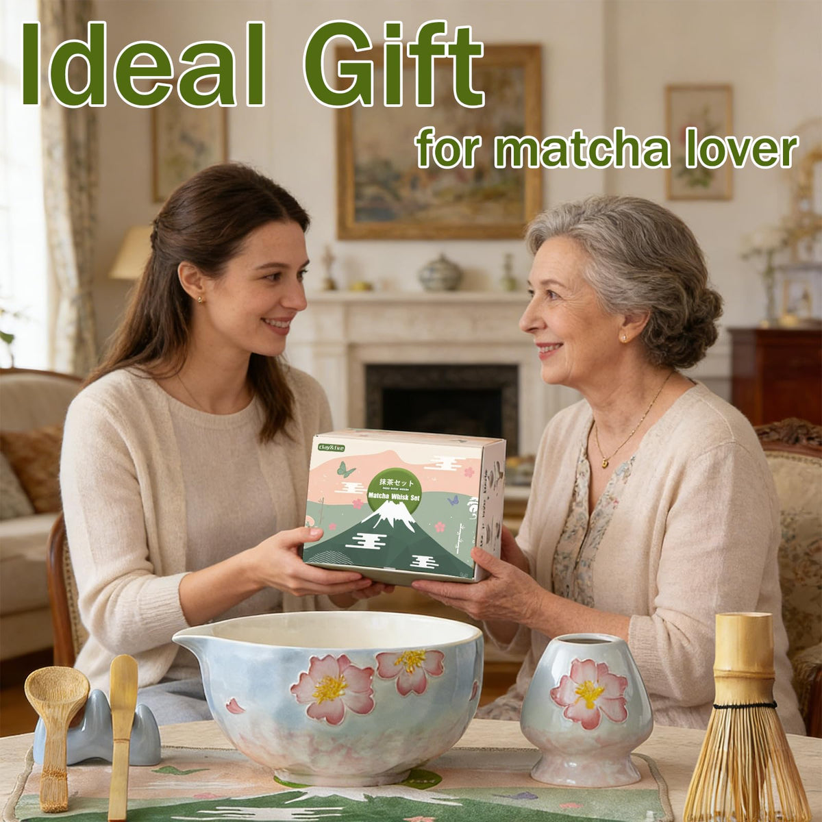 Clay&Fire Matcha Whisk set, 9 pcs Handcrafted Matcha Set for Beginner