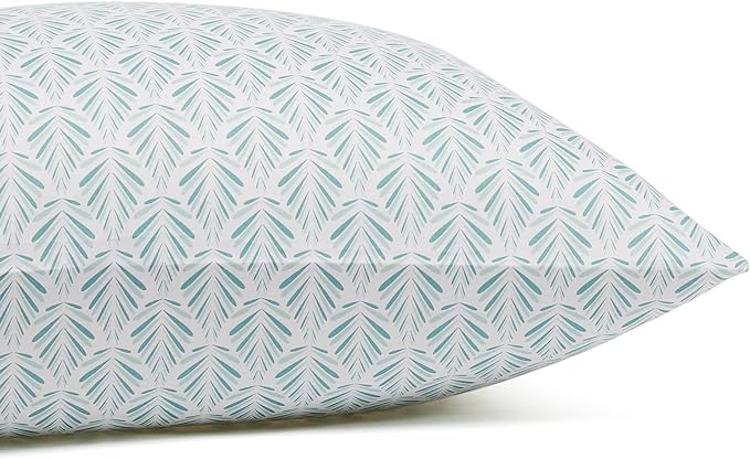 Amazon Basics Lightweight Super Soft Easy Care Microfiber 4 Piece Comfortable Bed Sheet Set With 14" Deep Pockets, Full, Aqua Fern, Printed