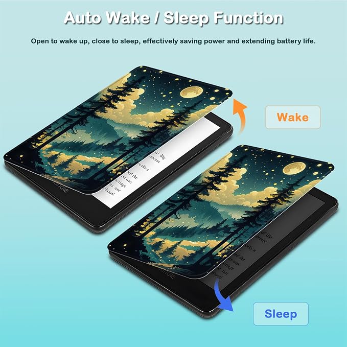 for 6 Kindle 2024 and 2022 (11th Generation) Case Slim Lightweight Smart Cover Case with Auto-Wake/Sleep for Kindle 2024Bald Eagle Flag