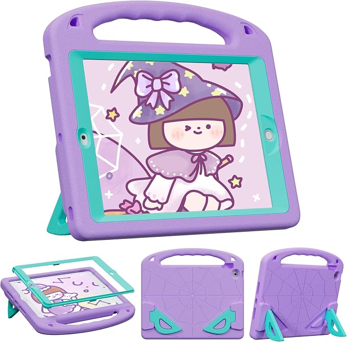 Kids Case for iPad 9th/8th/7th Gen. (10.2-inch 2021/2020/2019) | Shockproof Cover with Built-in Screen Protector and Stand Black