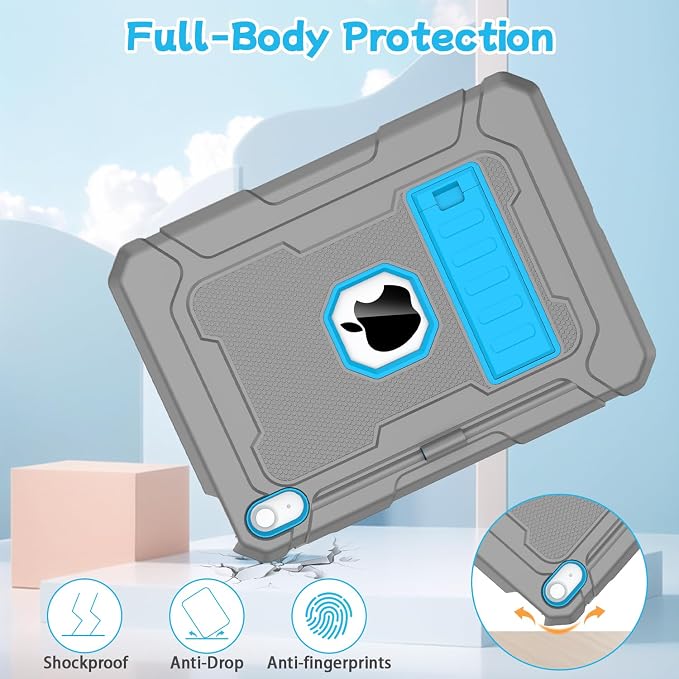 LTROP Case for iPad A16 11th Generation 2025 11 Inch / 10th Generation 2022 10.9 Inch with Kickstand and Pencil Holder Shockproof Rugged Protective iPad 11 inch Cover Black