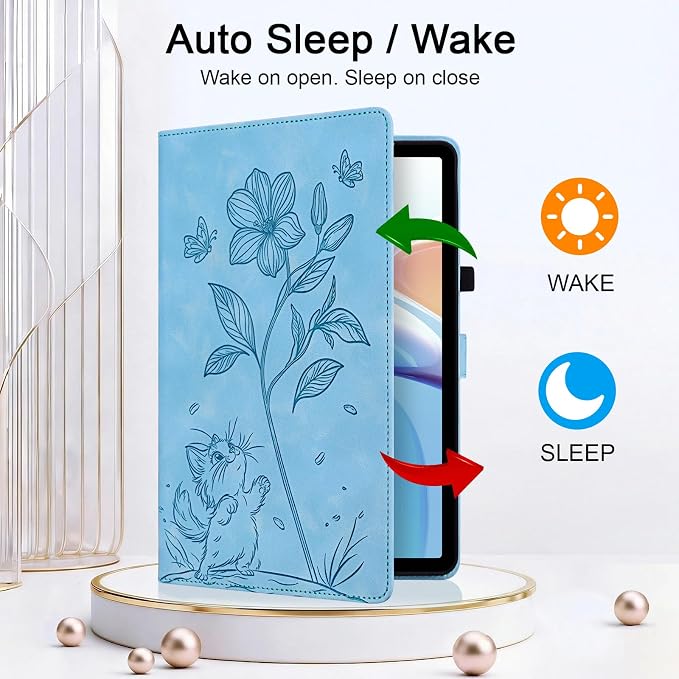 Case for iPad (A16) 11th Generation 11 Inch 2025 iPad 10th Generation 10.9 inch 2022 Auto Wake/Sleep Multi-Angle Flip PU Leather Cover with Pencil Holder Blue