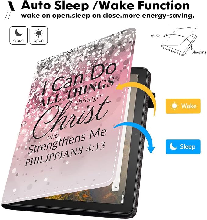Case for Amazon Fire HD 10 Tablet (9th/7th Gen 2019/2017 Release) Premium PU Leather Cover with Auto Sleep Wake Feature Folio Case for Fire 10.1 Tablet Bible Verse Jeremiah 29:11