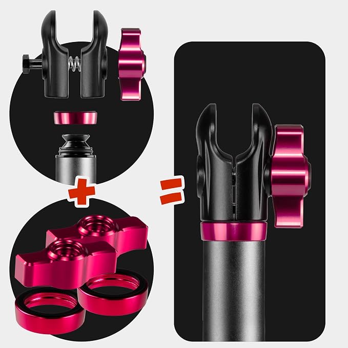 Tackform 10 Long 20mm Ball and Socket Arm DuraLock 20 Series Aluminum Tube Arm | Dual 20mm Sockets and Optional Anti-Theft Knobs | Black