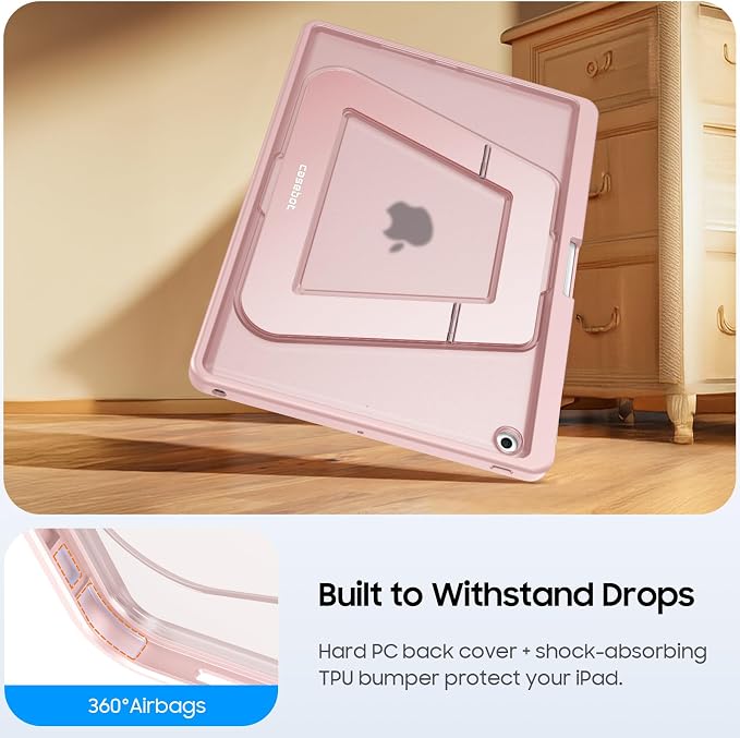 Fintie Shockproof Case for iPad 9th / 8th / 7th Generation 10.2 Inch | Slim Frosted Hard Back Cover Multi-Angle Viewing Built-in Kickstand &amp Pencil Holder Anti-Scratch Black