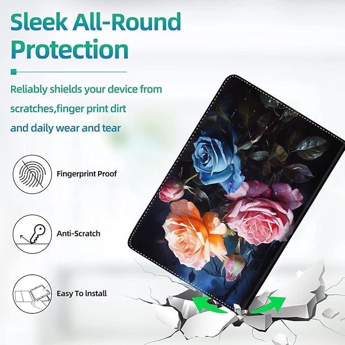 Case for iPad (A16) 11th Generation 11 Inch (2025) for iPad 10th Generation 10.9 Inch (2022) Slim Folding Stand Cover with Auto Wake/Sleep Watercolor Sea Turtle