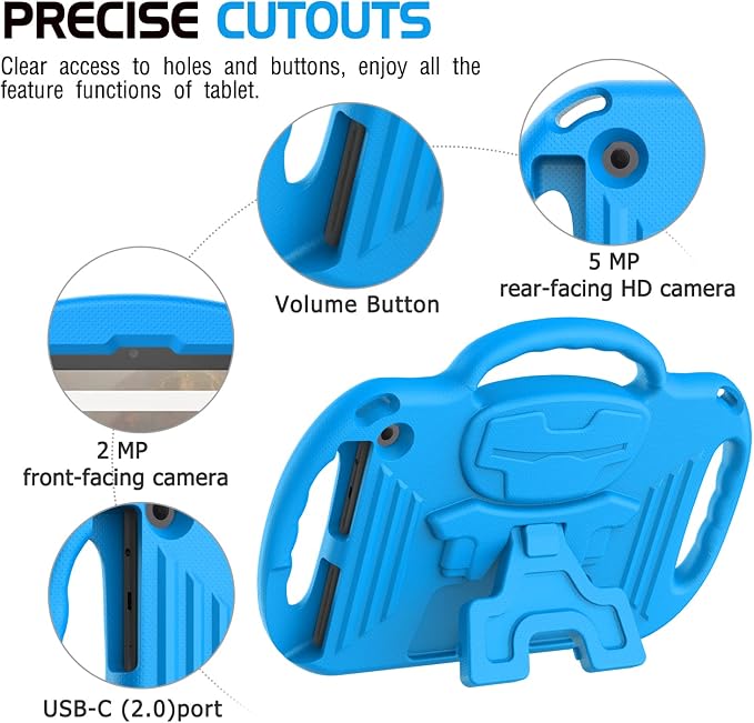 AVAWO Kids Case for Fire HD 10 &amp Fire HD 10 Plus Latest Model Tablet (13th/11th Generation 2023/2021 Release) with Shoulder Strap Lightweight Shockproof Handle Blue