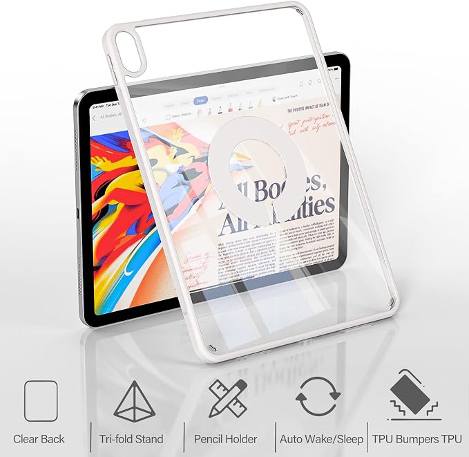Case for iPad Air 11 M4/M3/M2 &amp iPad Air 5th/4th Gen 10.9-Black | For iPad Air 11 2026/2025/2024 &amp Air 10.9 2022/2020 Trifold &amp Y Stand Case with Pencil Holder Removable Magnetic Cov