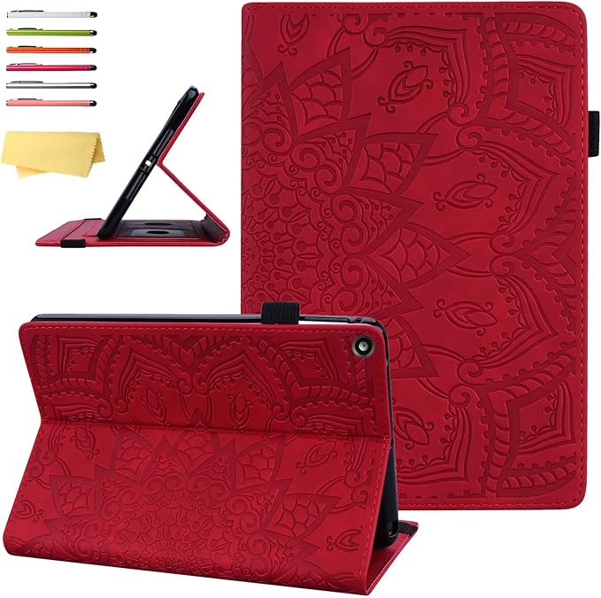 Fire HD 8 Case Slim Folding Stand Auto Wake/Sleep Wallet Case with Cards/Cash Holder for Amazon Fire HD 8(8th/7th/6th Gen 2018/2017/2016 Release)-Black