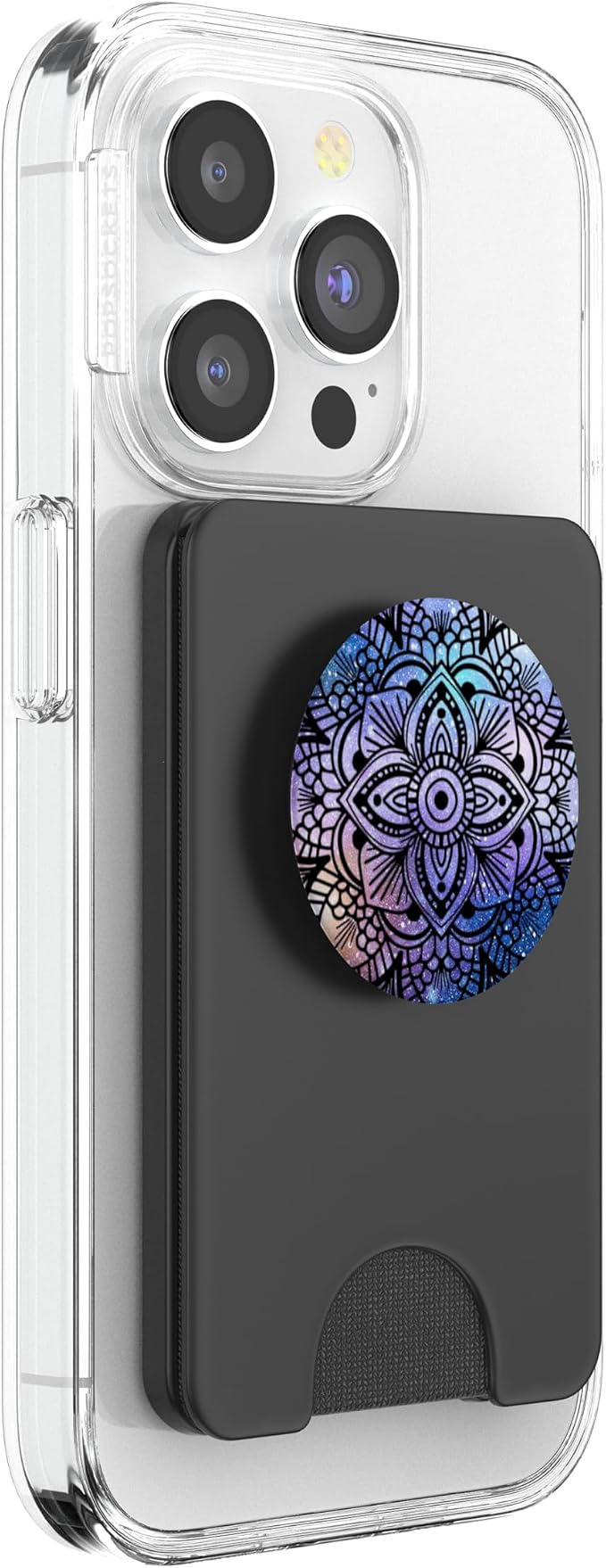 Trendy Purple Teal Flower Mandala Design Background PopSockets PopGrip: Swappable Grip for Phones &amp Tablets
