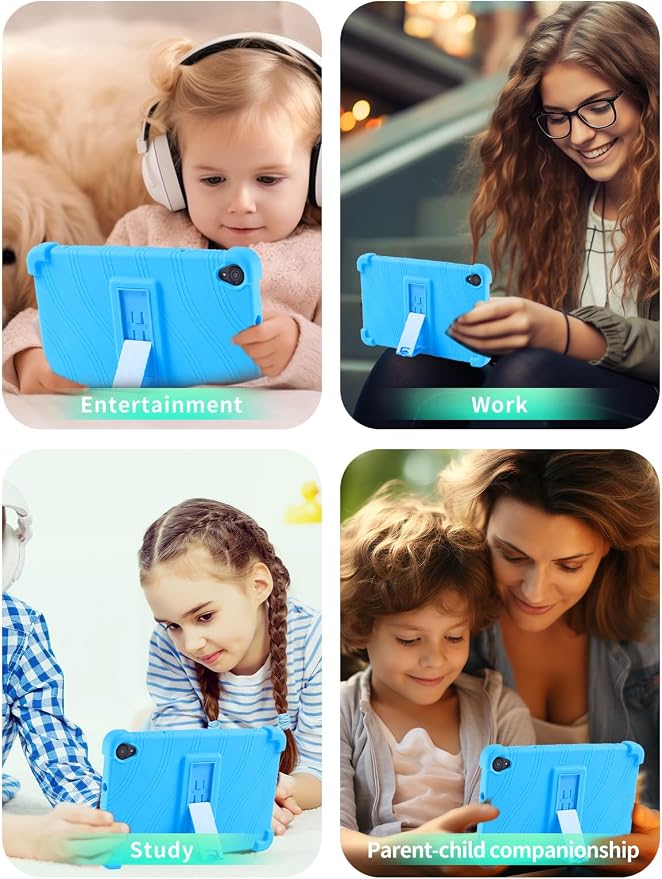 Case for Callsky-Tab Ctab 8 Android Tablet 8 Inch，WUNIAK Shock Proof Lightweight Stand Rubber Shell Protective CoverKids Friendly Soft Silicone Adjustable Stand CoverBlack