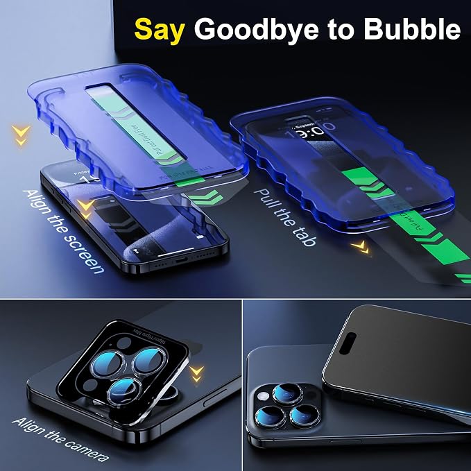 YWXTW 2 Pack Matte Screen Protector for iPhone 14 Pro Max 6.9 Inch + 1 Set Camera Lens Protector Anti Glare Anti Fingerprint 14 Pro Max Glass Screen Protector Bubble Free Smooth as Silk