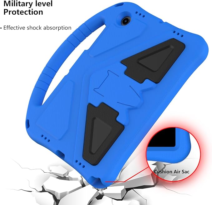 Galaxy Tab A9+ Case Kids Friendly EVA Rubber Stand Handle Grip Shockproof Protective Lightweight Cute Case Cover for Galaxy Tab A9 Plus 11 SM-X210 X215 X217 - Black