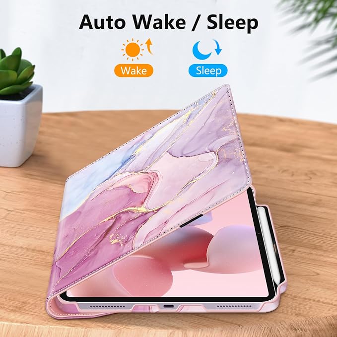 Fintie Rotating Case for iPad Air 13-inch M4/M3/M2 (2026/2025/2024) | 360° Swivel Stand Landscape &amp Portrait Viewing Shockproof Protective Cover Pencil Holder Auto Sleep/Wake Black