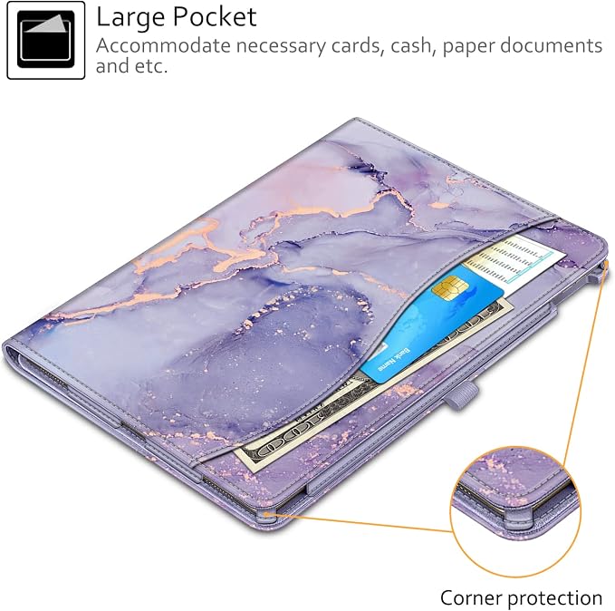 Fintie Multi-Angle Case 2017/2015 iPad Pro 12.9 inch (Old Model) 1st &amp 2nd Gen Case - [Corner Protection] Folio Stand Cover with Pencil Holder &amp Pocket Auto Wake/Sleep Blooming Hibiscus